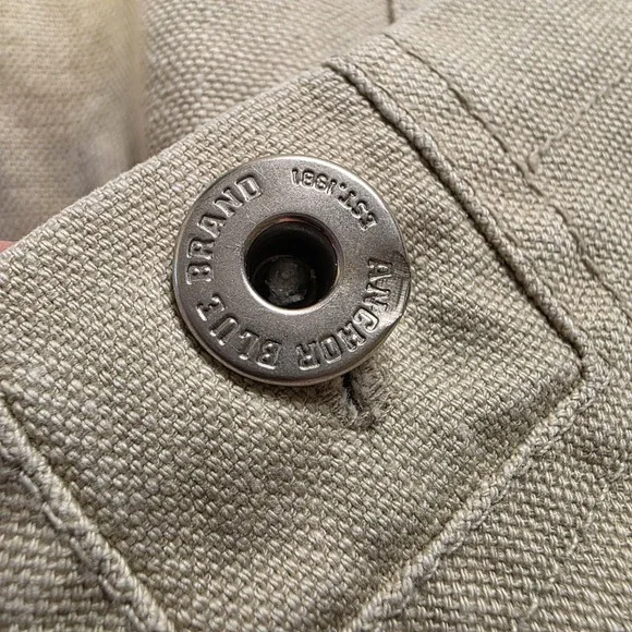 Vintage Anchor Blue Faux Fur Collar Canvas Jacket M Satin‎ Lined Cropped Y2K - Picture 8 of 9